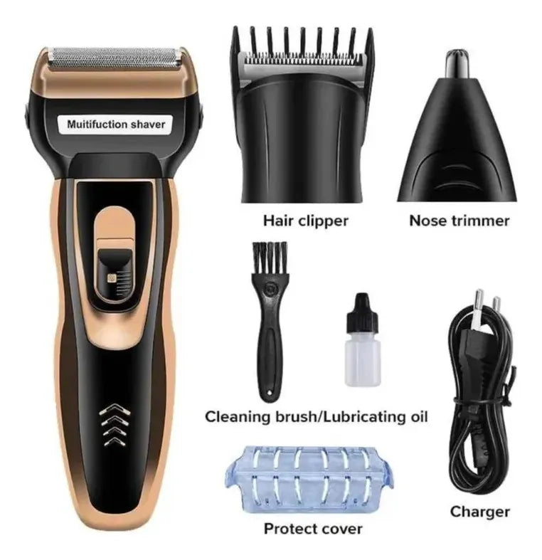 Afeitadora eléctrica multifuncional recargable 3 en 1