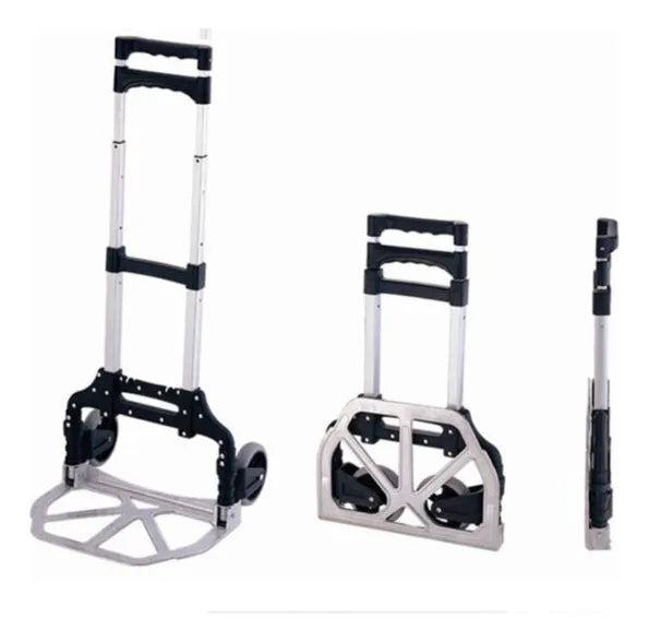 Carrito de carga plegable y extensible multifuncional con cuerda de amarre