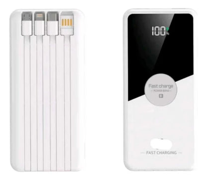 Power Bank 10000 MAH con Cables Integrados
