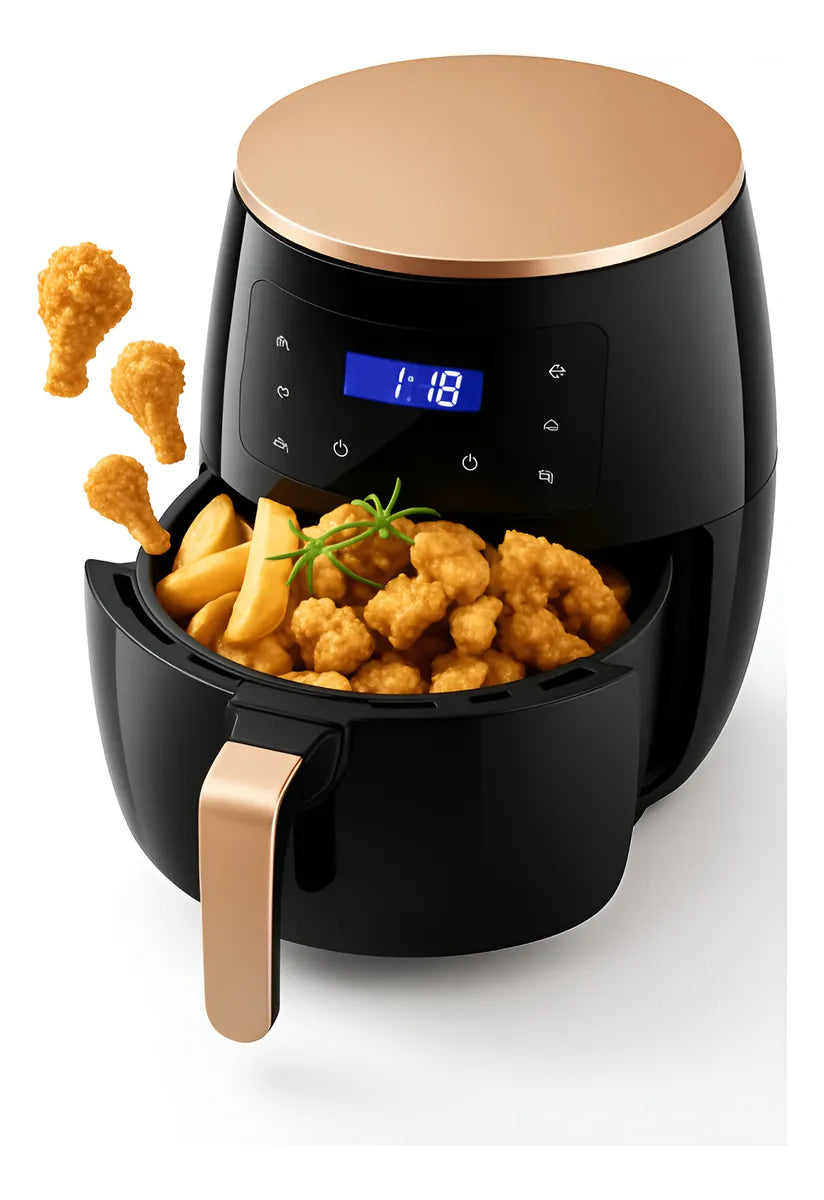 🍟 Freidora de Aire Digital – Diseño Premium Negro & Dorado