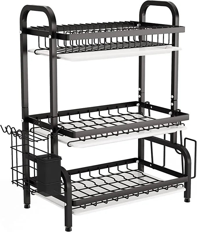 Escurridor de Platos de 3 Niveles Multifuncional – Acero Anticorrosivo