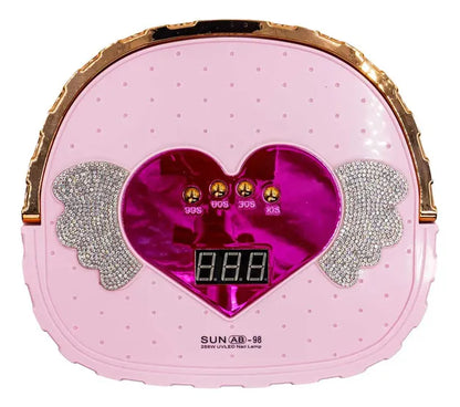 Lámpara de uñas en forma de corazón con ala