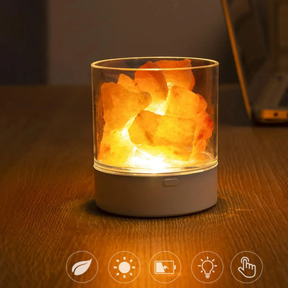 Lámpara de sal del Himalaya con luz LED