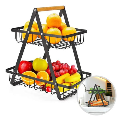 Organizador Cesta de Frutas y Verduras de Dos Niveles