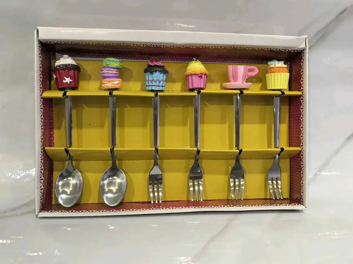 Mini set de cucharas y tenedores de postre con diseño de lujo
