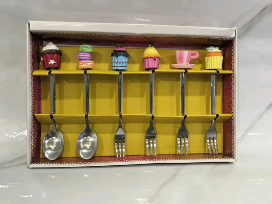 Mini set de cucharas y tenedores de postre con diseño de lujo