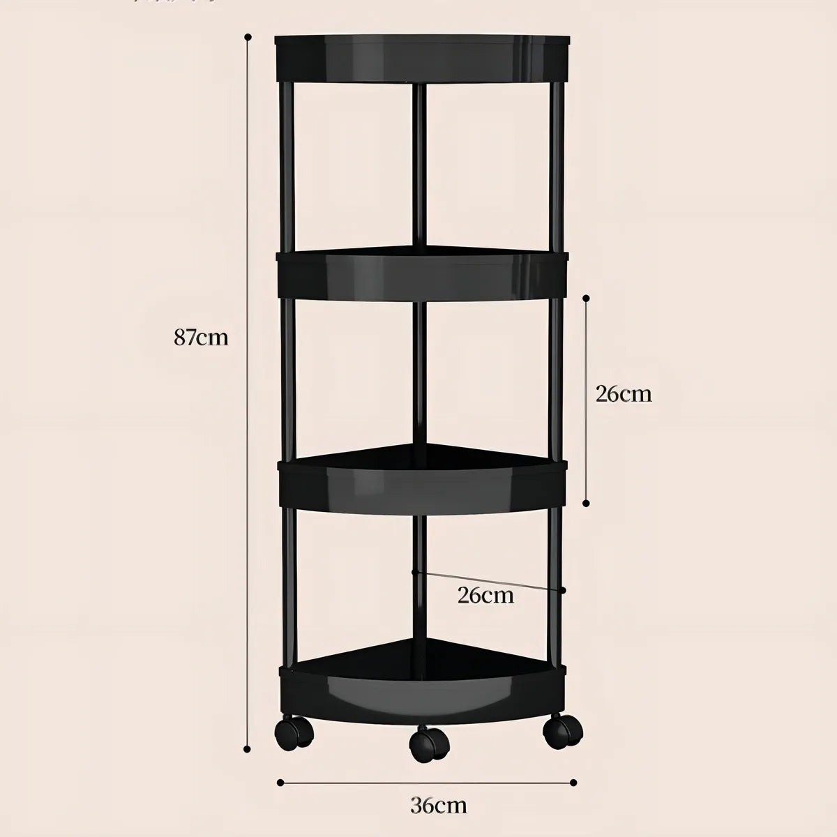 Organizador multiusos con ruedas de 4 niveles