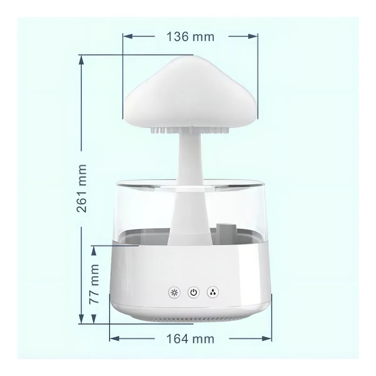 Humidificador con diseño de hongo y luz LED