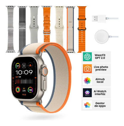Smartwatch H9 Ultra Plus con correas intercambiables