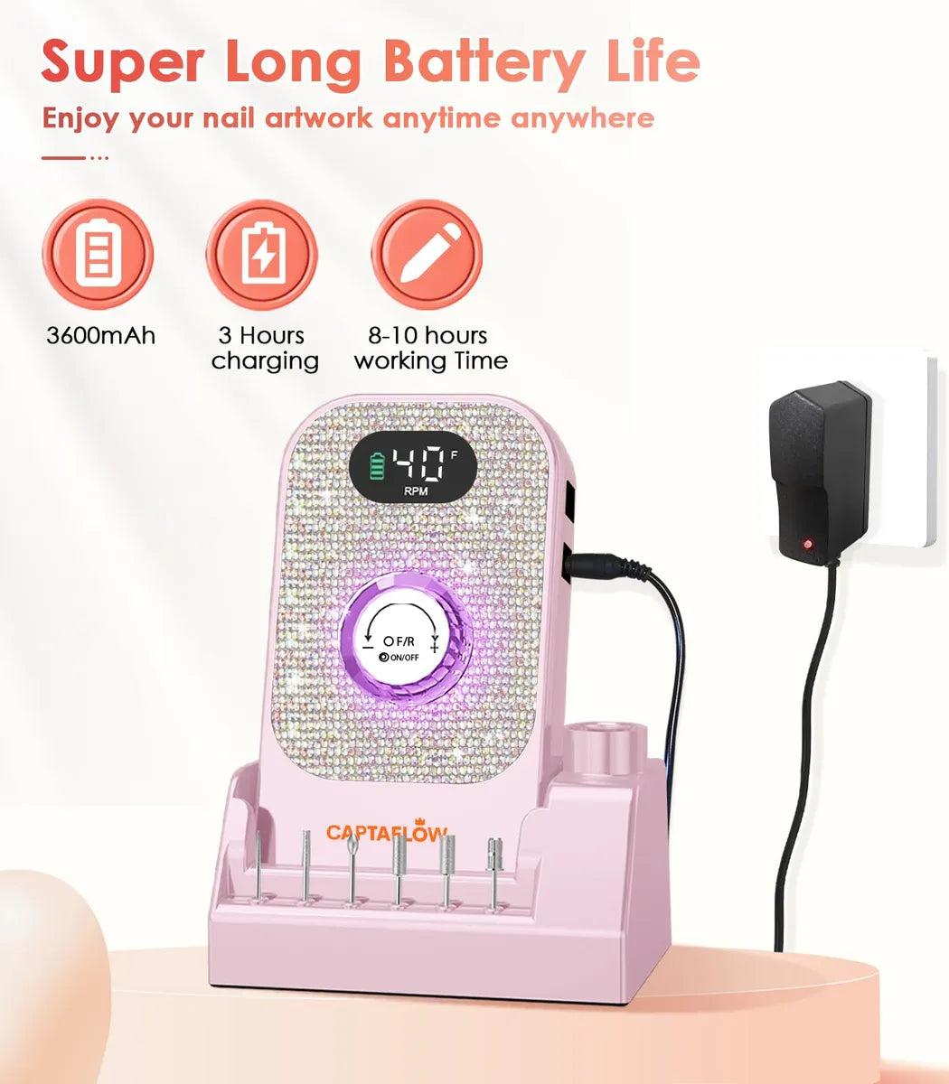 Pulidor de Uñas Portátil Eléctrico Recargable