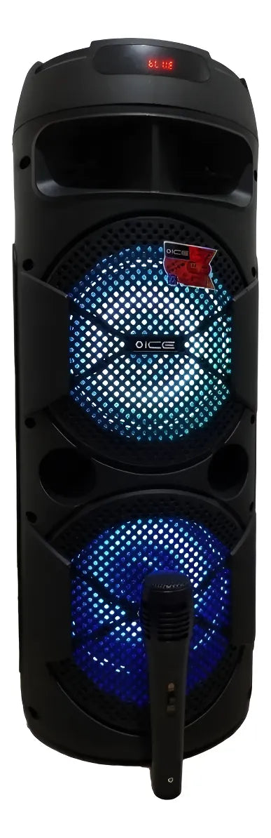 Parlante portátil NIA AN-2028 con luces LED, micrófono y control remoto