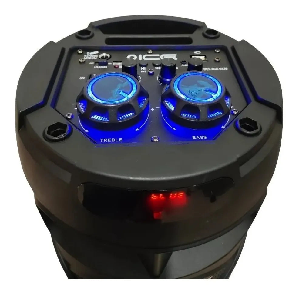 Parlante portátil NIA AN-2028 con luces LED, micrófono y control remoto