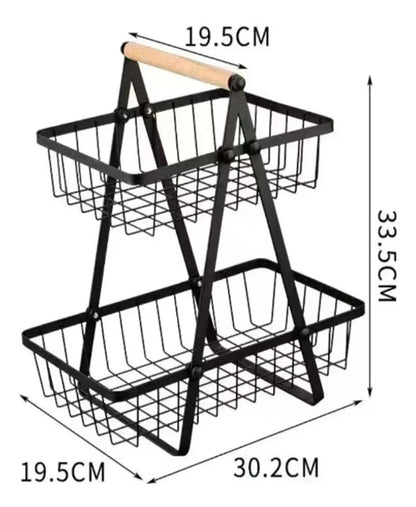 Organizador Cesta de Frutas y Verduras de Dos Niveles