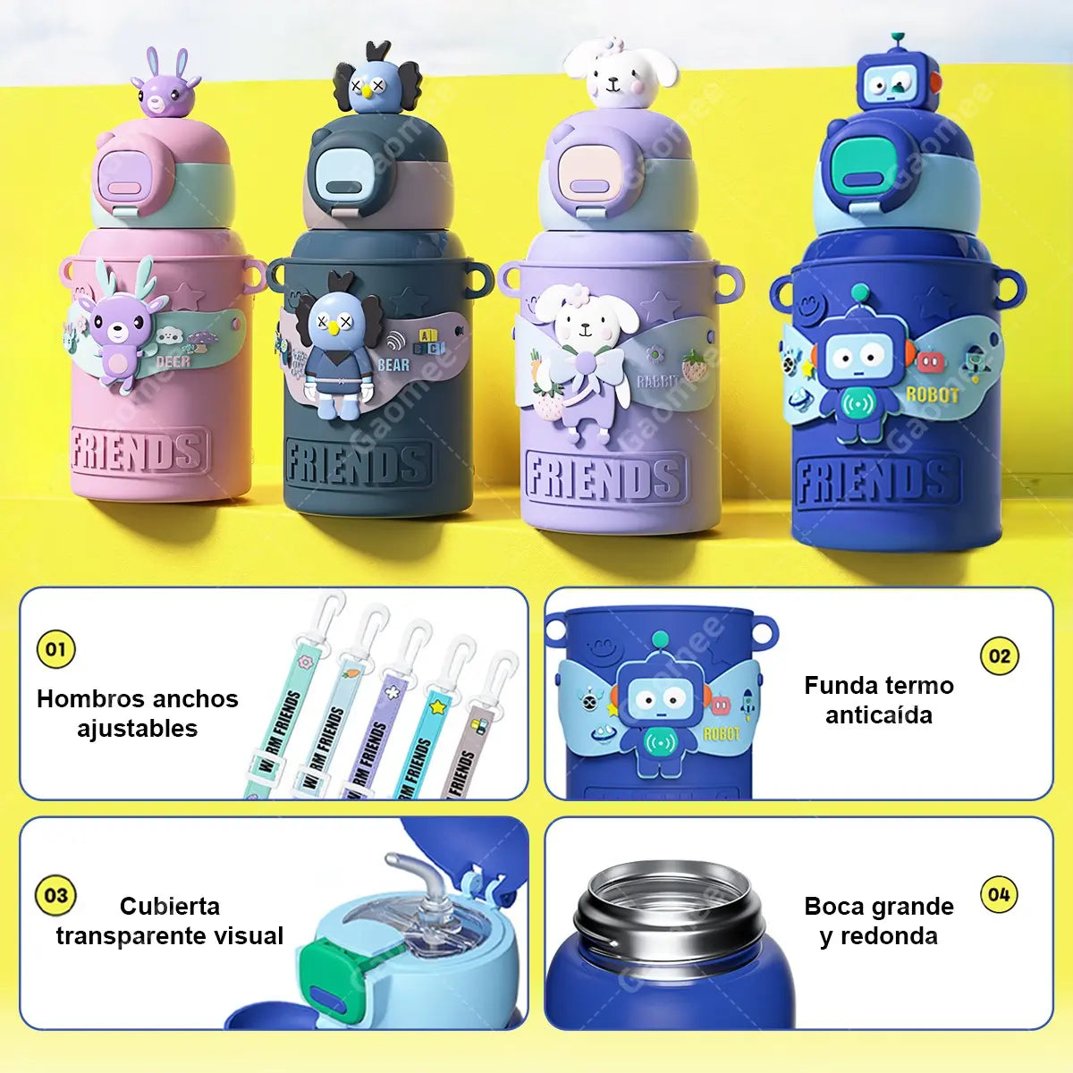 Botilito para niños con cuerda para cargar