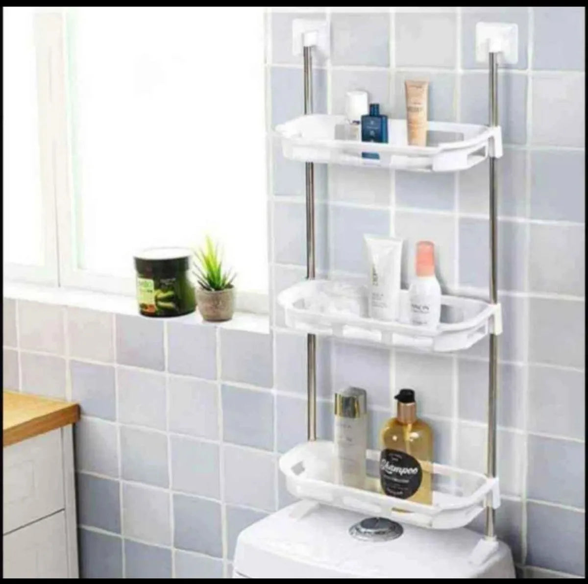 Organizador repisa de baño de 3 niveles sobre el inodoro