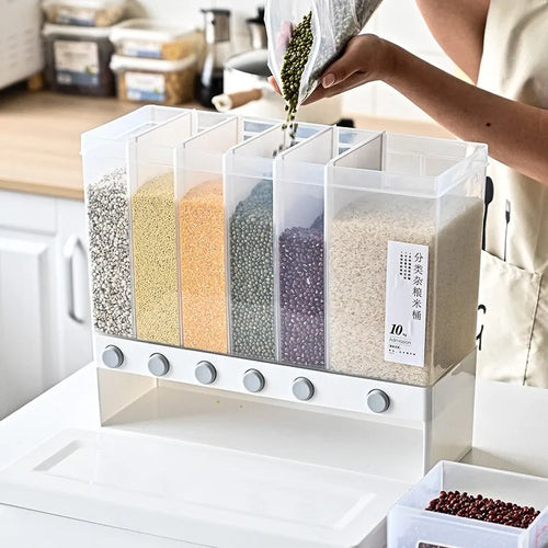Dispensador de granos con compartimentos