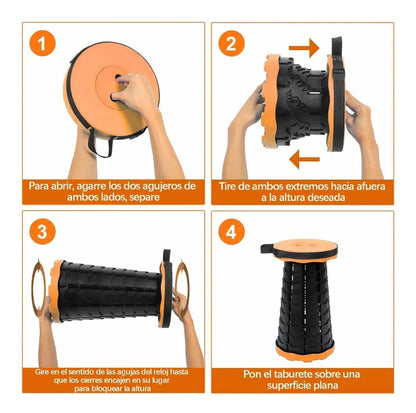 Silla plegable retráctil portátil