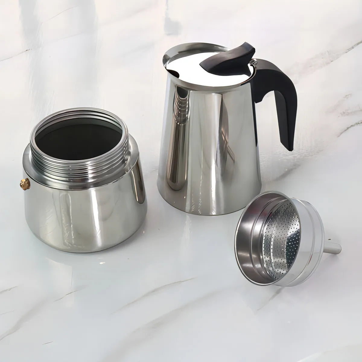 Cafetera italiana de acero inoxidable 6 tazas