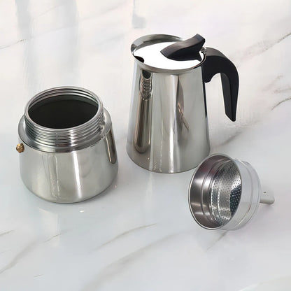 Cafetera italiana de acero inoxidable 6 tazas