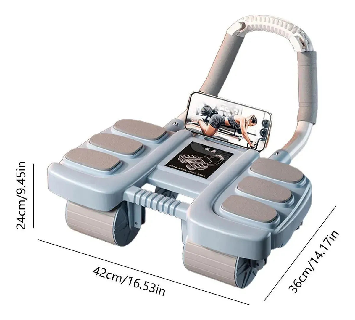 Equipo de entrenamiento abdominal multifuncional con ruedas y soporte