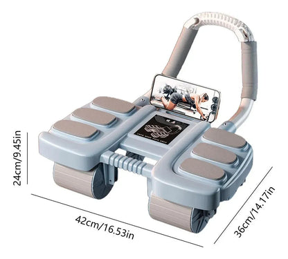 Equipo de entrenamiento abdominal multifuncional con ruedas y soporte