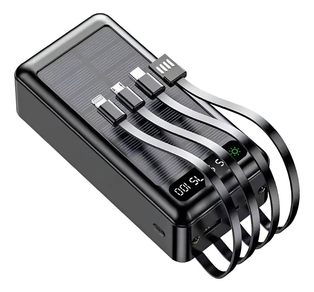 Power Bank Solar 10000 MAH con Cables Integrados