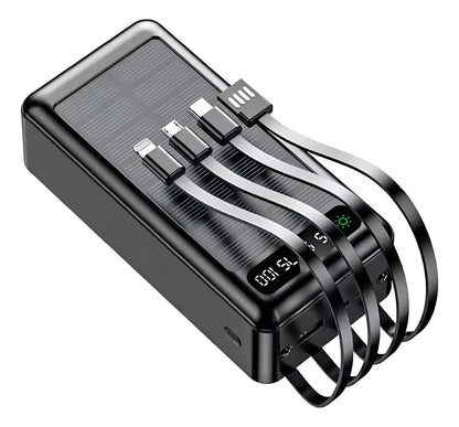 Power Bank Solar 10000 MAH con Cables Integrados