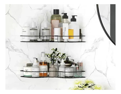 Estante esquinero metálico de baño