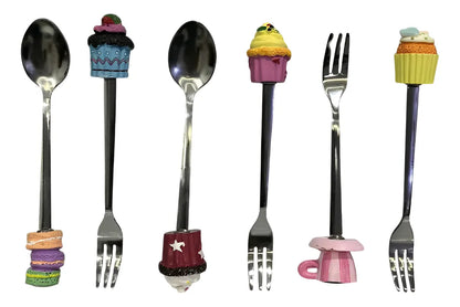 Mini set de cucharas y tenedores de postre con diseño de lujo