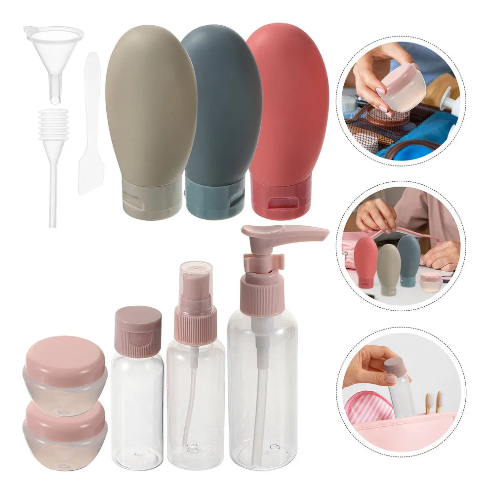 Kit de botellas y envases de viaje reutilizables