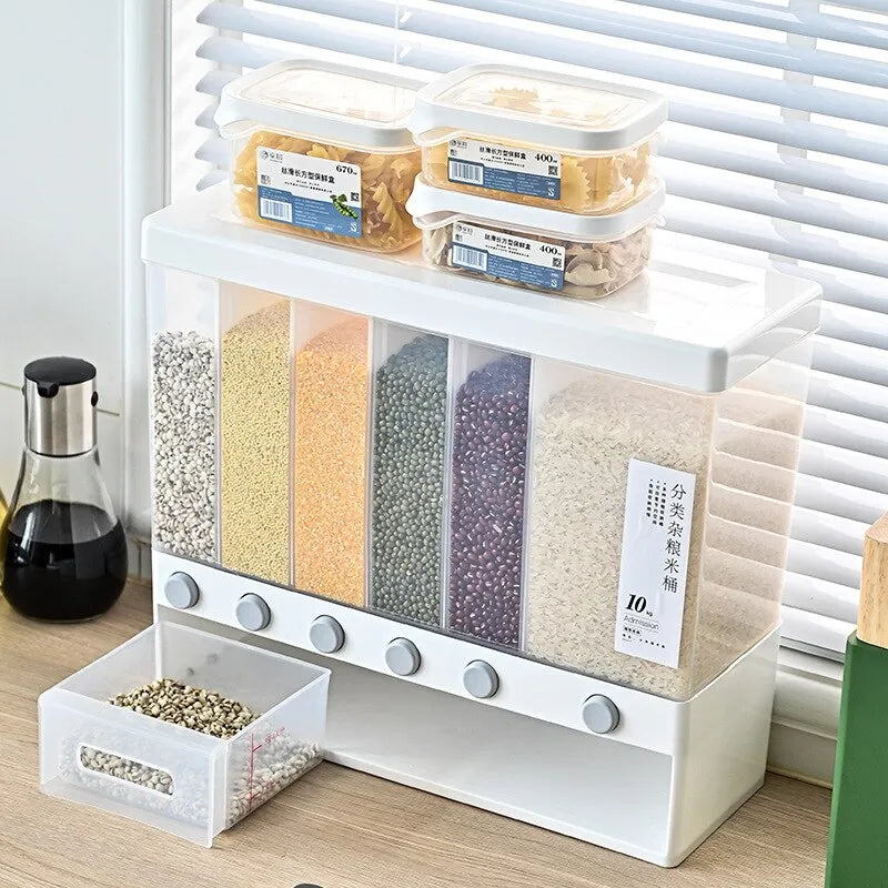 Dispensador de granos con compartimentos