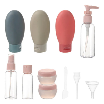 Kit de botellas y envases de viaje reutilizables