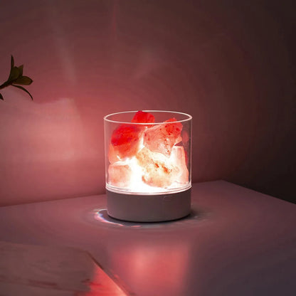 Lámpara de sal del Himalaya con luz LED
