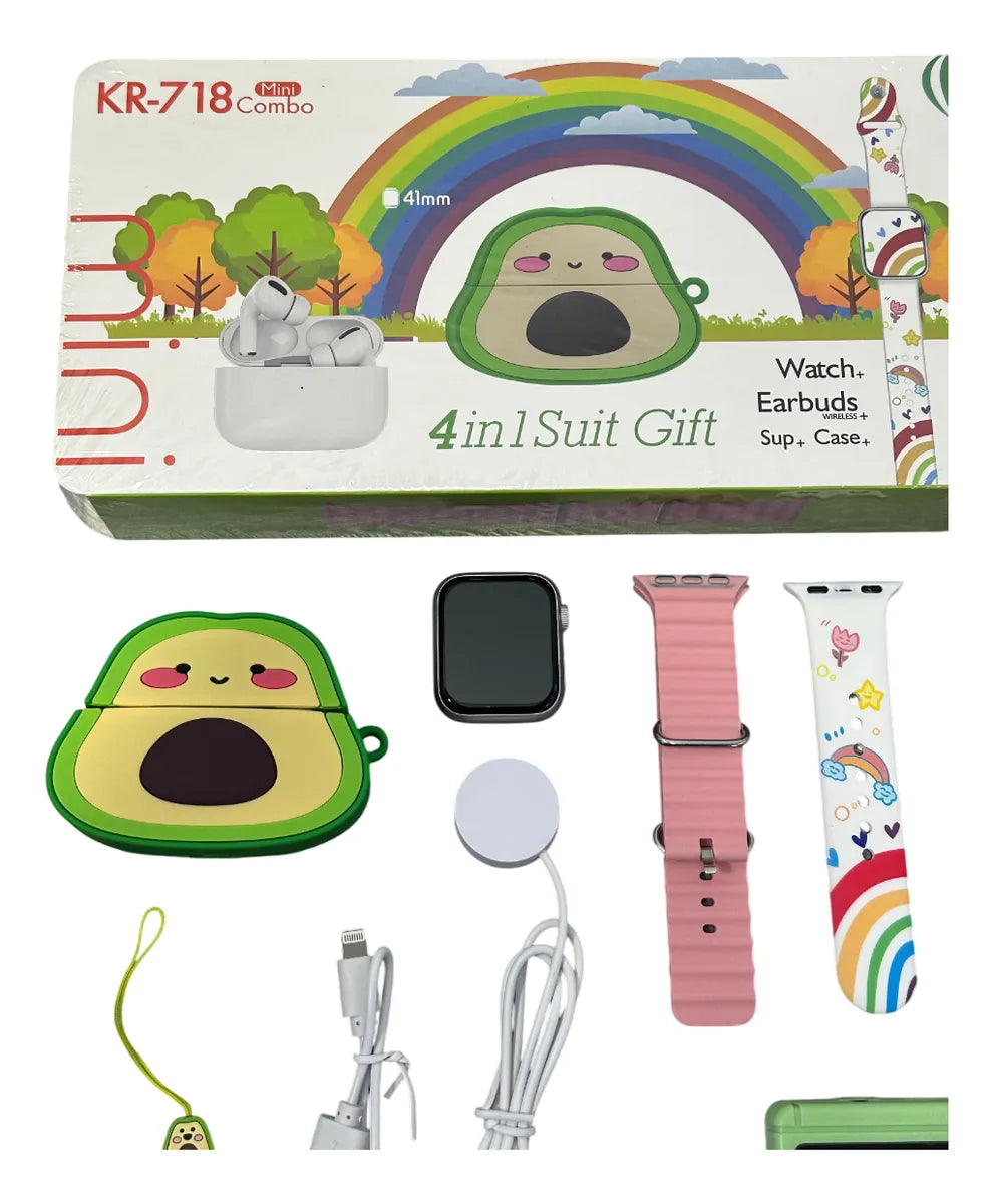 Combo 4 en 1 (Reloj, Audífonos, Consola Retro y Accesorios Niños)