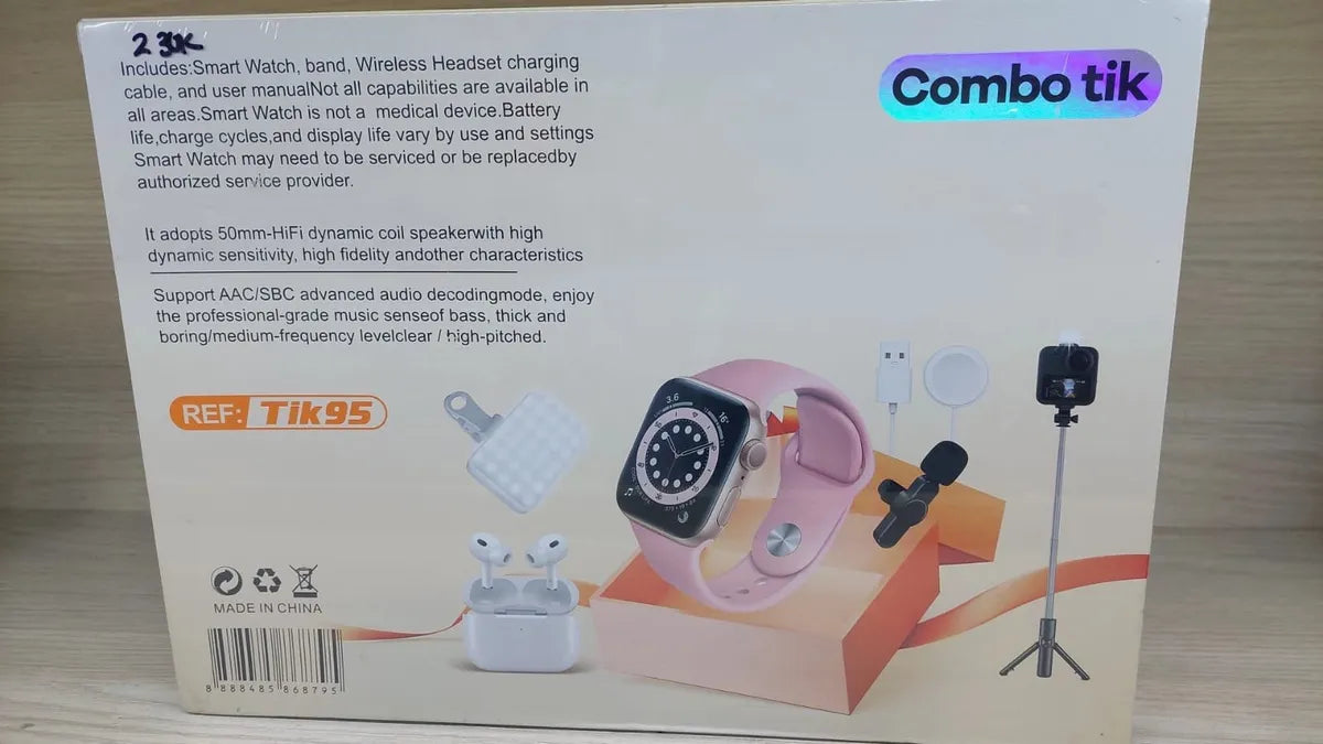 Combo Tik (Smartwatch + Audífonos + Accesorios de Grabación)