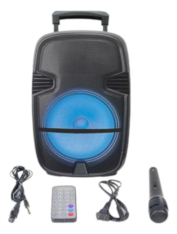 Parlante amplificada portátil ICE 12” con manija y ruedas
