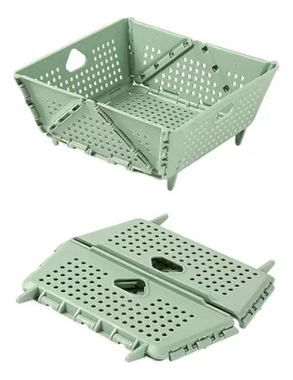 Cesta Coladora de Plástico Plegable con Soporte
