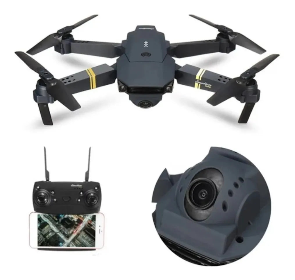 Drone plegable con cámara y control remoto