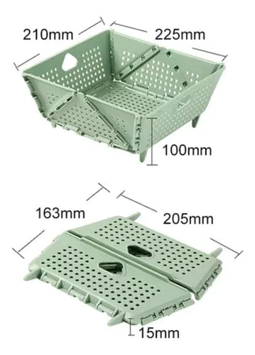 Cesta Coladora de Plástico Plegable con Soporte