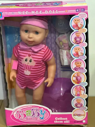 Muñeca con accesorios para baño para alimentar y cuidar