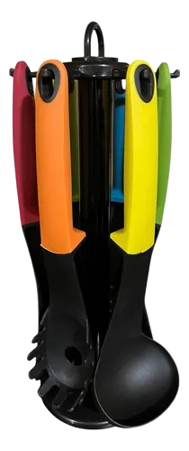 Utensilios de Cocina Antiadherentes con Mangos de Silicona