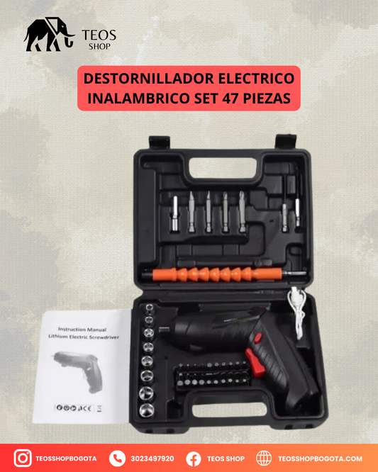 Destornillador Electrico Inalambrico Set 47 piezas