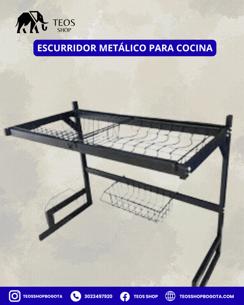 Escurridor metálico para cocina