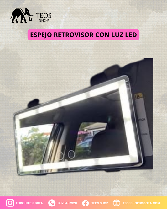 Espejo Retrovisor con Luz LED