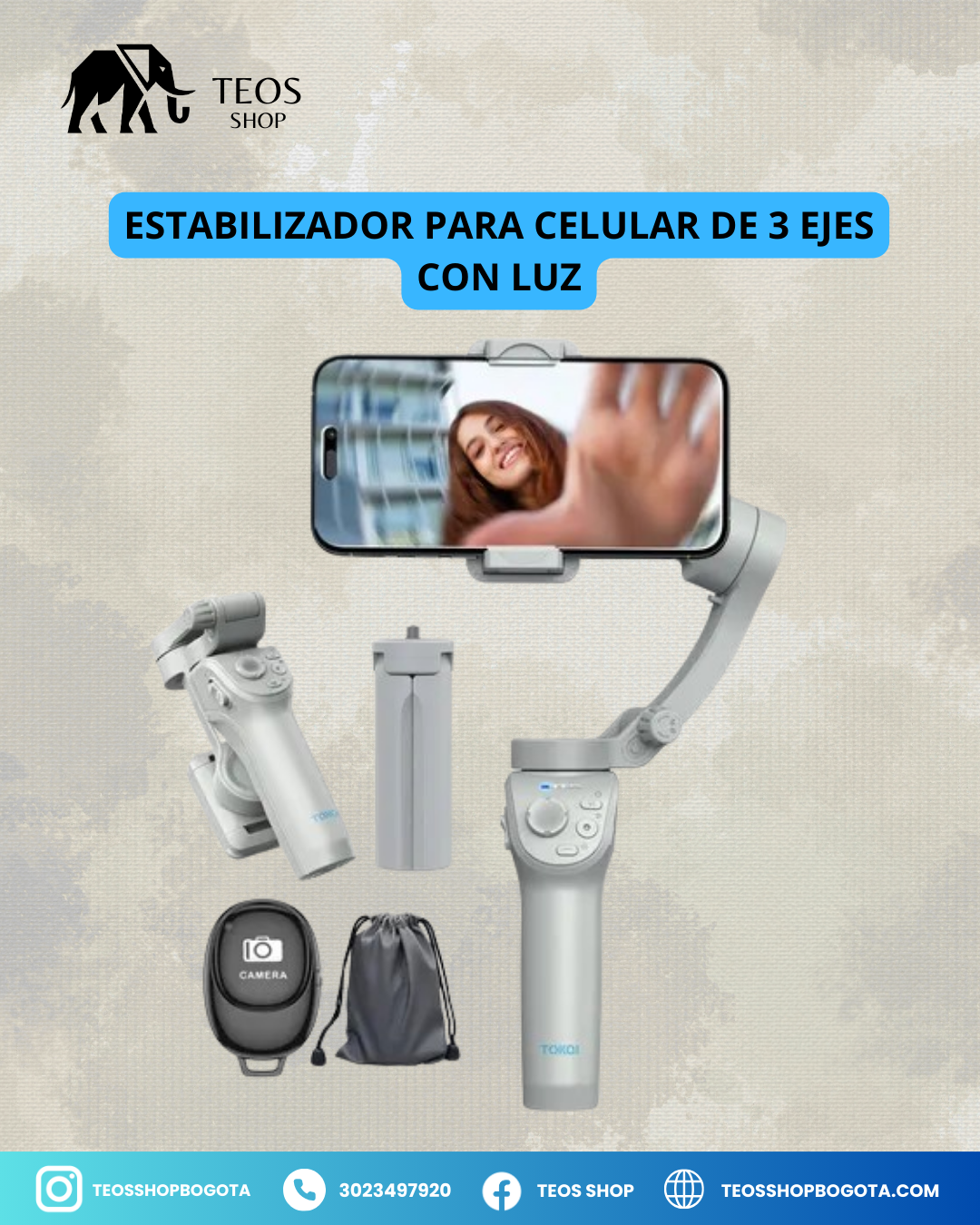 Estabilizador Para Celular De 3 Ejes Con Luz
