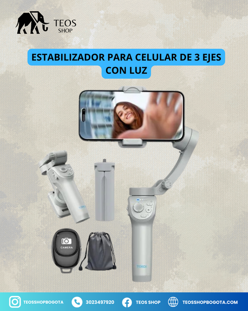 Estabilizador Para Celular De 3 Ejes Con Luz