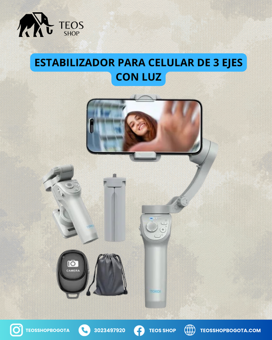 Estabilizador Para Celular De 3 Ejes Con Luz