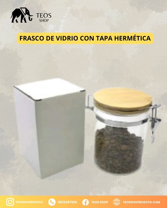 Frasco de Vidrio con Tapa Hermética