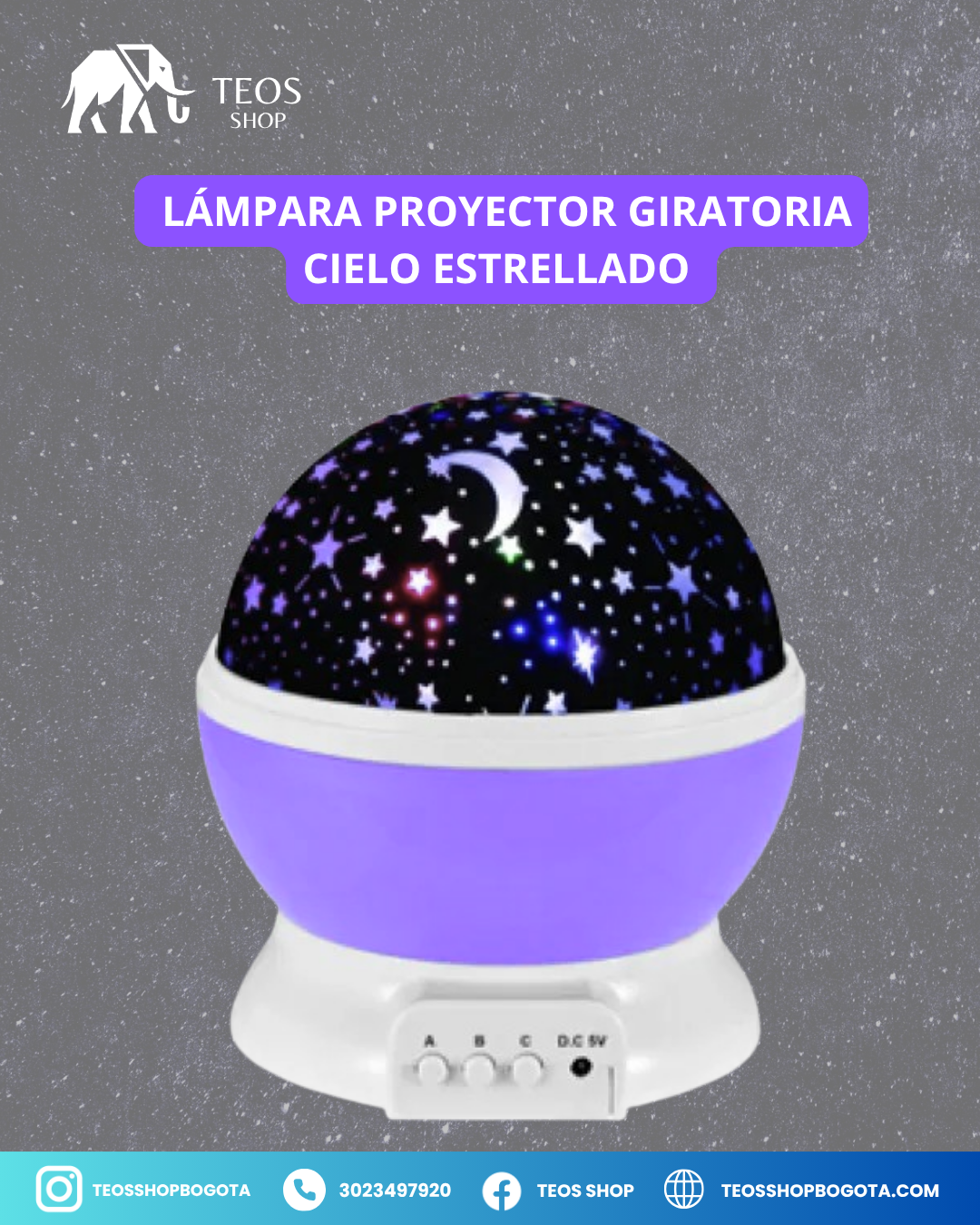 Lámpara Proyector Giratoria Cielo Estrellado