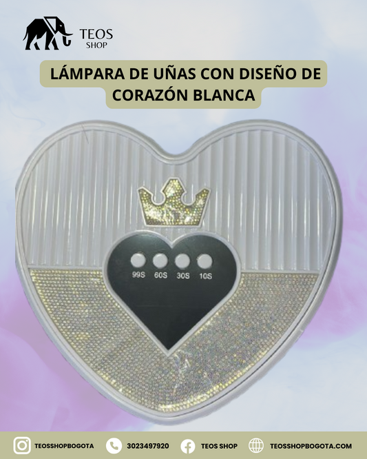Lámpara de Uñas con Diseño de Corazón blanca
